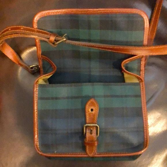 WRALPH LAUREN Black Watch Plaid Crossbody Shoulder Bag Vintage - Picture 16 of 17